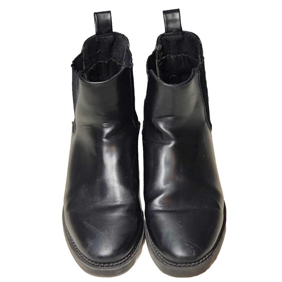 Asos Black Chelsea Ankle Boots Faux Leather Size 6 Womens - Picture 1 of 7